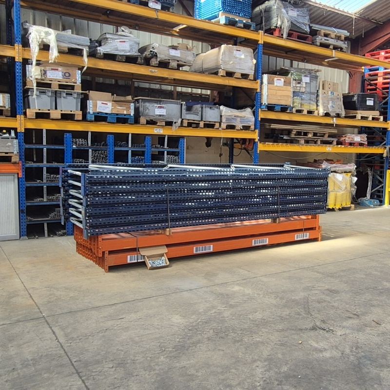 Racks à palettes d'occasion H.4000 mm + lisses de 3600 mm 2T