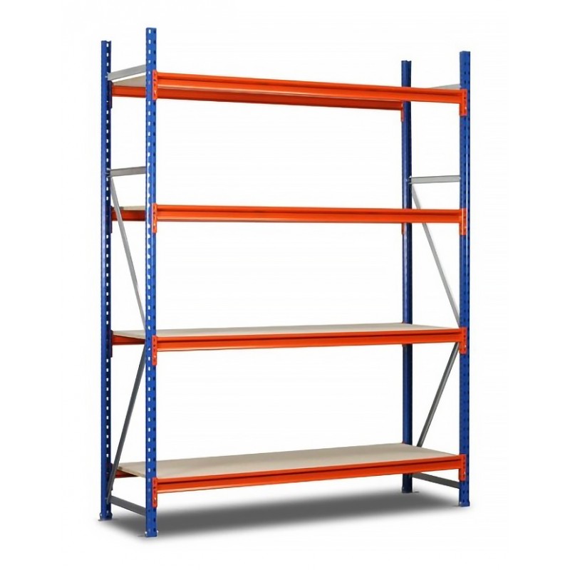 Rayonnage Semi lourd, Hauteur 2500 mm, Profondeur 600 mm avec 4 Niveaux d'étagères