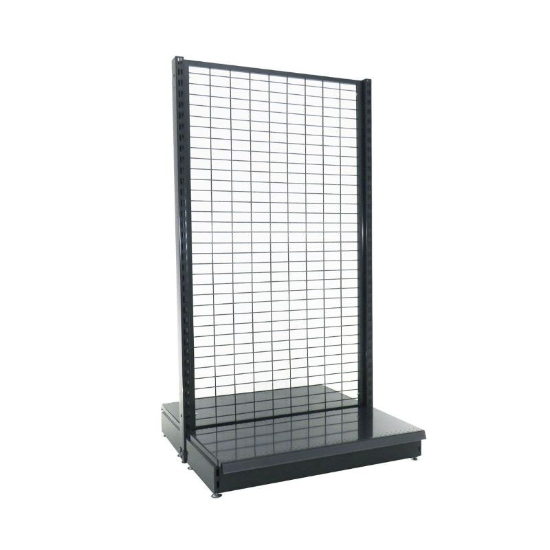 Gondole Centrale avec Base, Longueur 1000 mm, Profondeur 400 ou 500 mm, Fond Grille, couleur Gris Anthracite RAL 7016