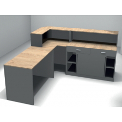 meuble accueil magasin en bois