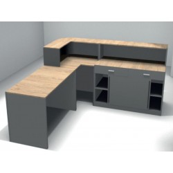 meuble accueil magasin en bois