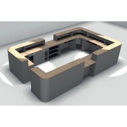 comptoir d'accueil magasin en bois