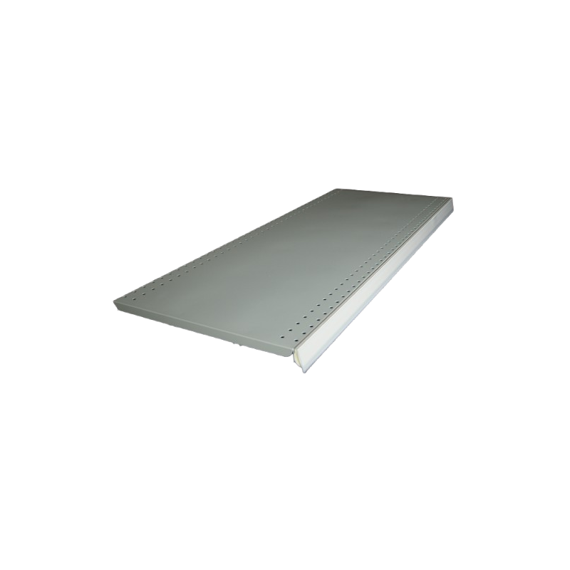 Tablette Perforée pour Gondole Magasin, Longueur 1330 mm, Profondeur 400 mm + 2 Equerres + Porte Etiquettes